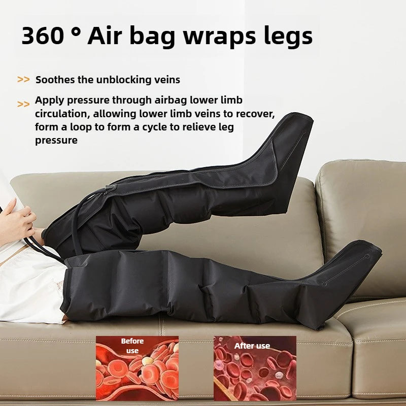 Electric Air Pressure Leg Massager Kneading Squeeze Deep Relaxation Calf Foot with Remote Control Relif Therapy Rehabilitation