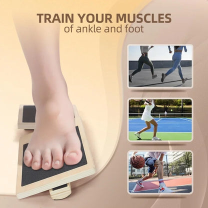 Single Foot Balance Board Ankle Strengthener Exerciser Sprained Non-Slip Wood Wobble Board Physical Therapy Posture Corrector