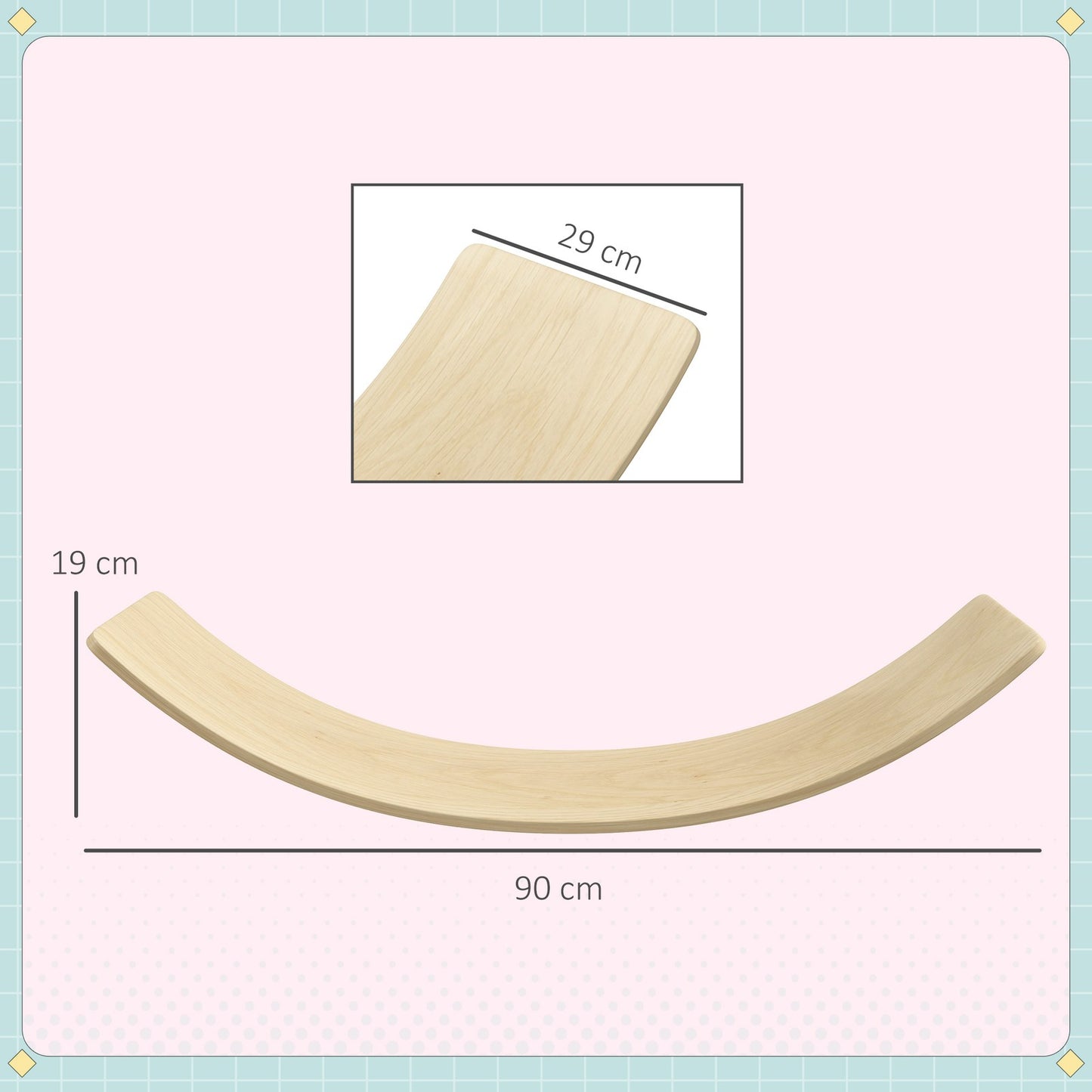 Kids Wooden Balance Board for Children, Wobble Board for 3-8 Years Old