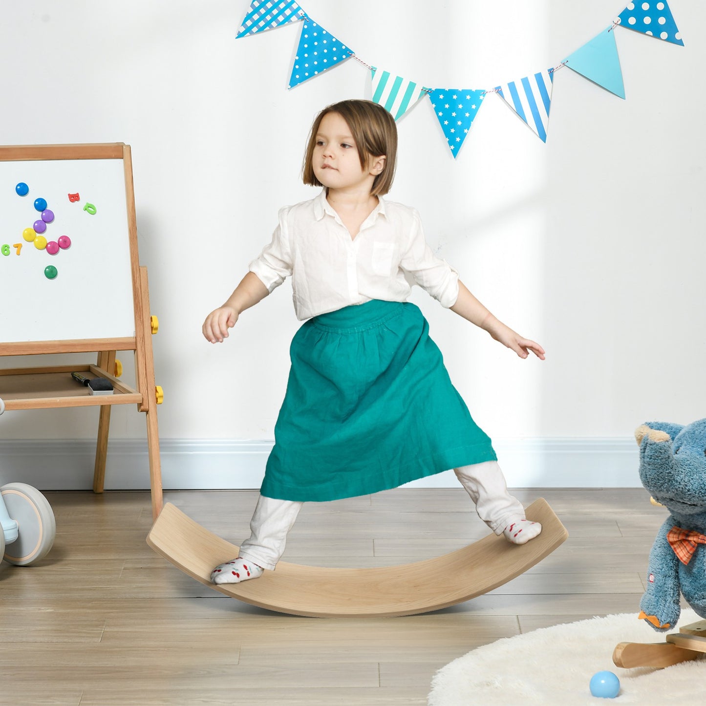 Kids Wooden Balance Board for Children, Wobble Board for 3-8 Years Old